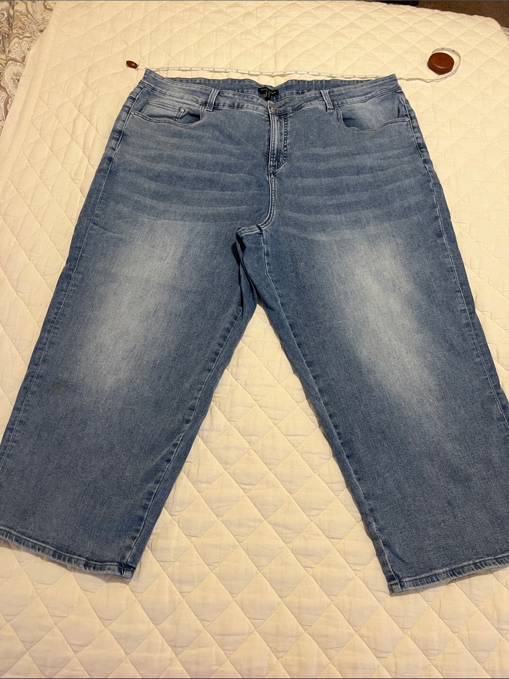 Universal Standard Wide Crop Light Blue Denim Jeans 22 22W 3x